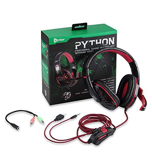 Enter Python Wired Gaming Headphone with 40Mm Driver, Adjustable Headband with Led Lights and Passive Noise Cancellation with Free Y Splitter - Over Ear (B09BVTY8KB) Amazon Price History, Amazon Price Tracker