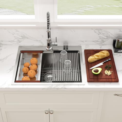 Sarlai 25-Inch Drop-In Workstation Sink