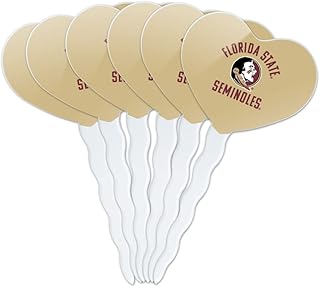 Florida State Seminoles Heart Love Cupcake Picks Toppers Decoration Set of 6