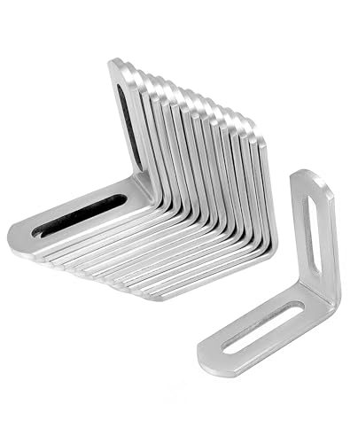 QWORK 16 Stück winkelverbinder 50 x 50 mm 201 Edelstahl L-Winkel 3 mm dick