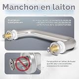 Ranbo Shower Glass Door Handle, 152mm (6 Inch) Hole Centres, Brushed Brass, 304 Stainless Steel, 1.0mm Thick Tube, Fits 6–12mm (1/4"–1/2") Glass, for Bathroom Door Installation or Replacement. - 6
