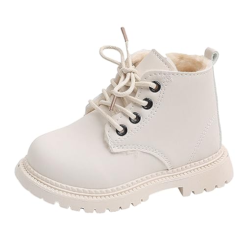 Toddler Winter Boots Little Boys Girls Fleece Lined Outdoor Snow Shoes Lace Up Side Zipper Ankle Boot Dress Shoes