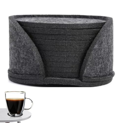 Posavasos de Fieltro para Muebles, Posavasos de Fieltro para Bebidas absorbentes - Antideslizantes de 10 Piezas - El Protege los Muebles, Resistente al Calor, Antideslizante, tapete