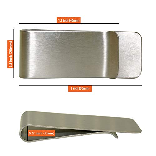 IFAMIO Stainless Steel Wallet Money Clip 5 Pcs Credit Card Cash Holder Minimalist2