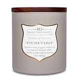 Manly Indulgence Winters Edge Scented Candles for Men, 15 oz Wooden Wick, Premium Soy Blend Wax, 60H Burn, Candles for Home Scented - Made in The USA