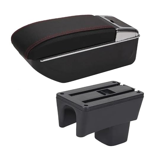 NMJLQW Storage Rack Center Console Armrest Storage Box Car Interior Parts Modification Accessories For Swift 2005-2023(D1 Black red No USB)