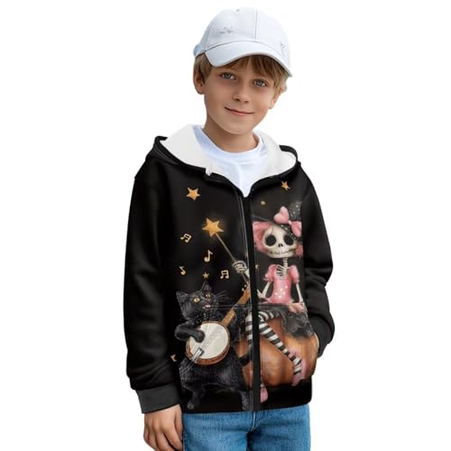 Boys' Sweatshirt Zip-Up Hooded Hoodie Soft Long Sleeve Fleece-lined Cardigan Sweatshirts 6-13 Years3