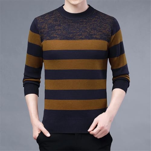Men's Vintage Simple Crew Neck Knit Long Sleeve Pullover Sweater3