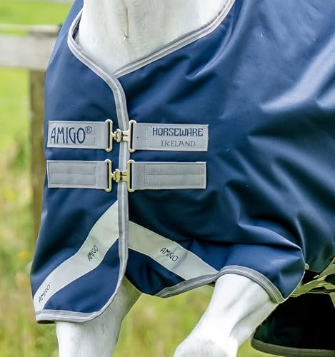 Manta Amigo Bravo 12 Original 66 azul marino gris para caballo de corte clásico 5