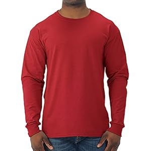 Jerzees Men’s Dri-Power Cotton Blend Long Sleeve Tees, Moisture Wicking, Odor Protection, UPF 30+, Sizes S-3x