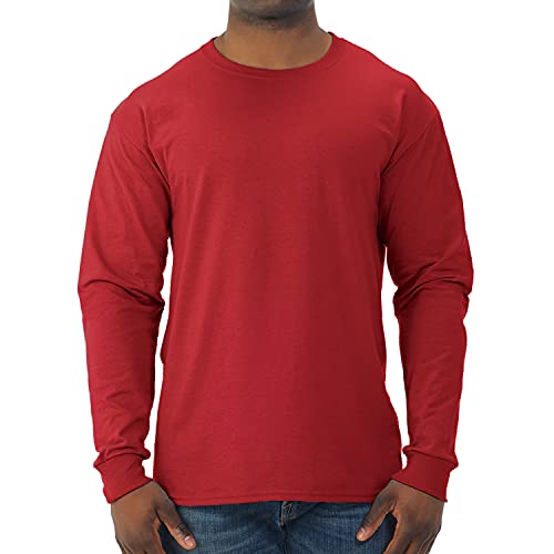 Jerzees Men’s Dri-Power Cotton Blend Long Sleeve Tees, Moisture Wicking, Odor Protection, UPF 30+, Sizes S-3x