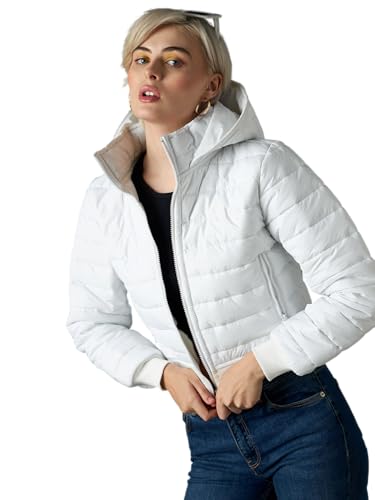 Image of SASSAFRAS Women Hooded Crop Bomber Puffer Jacket