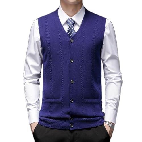 Chaleco cárdigan sin mangas para hombre con punto jacquard