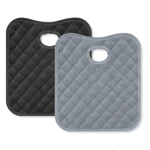 Lyhaogao 2 Pcs Waterproof Seat Liners for Potty Training, Reusable Piddle Pads with Leak Proof Backing, Soft and Breathable Car Seat Cover, Fits All Vehicle Chairs (Black and Grey)