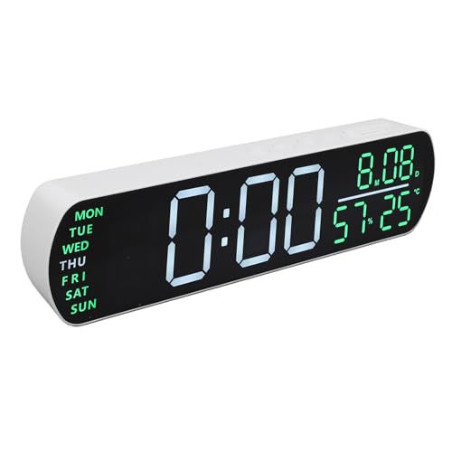 Reloj Despertador Digital con Pantalla Grande y Súper Ruidoso con Horario de Verano Automático, Brillo Ajustable, Puerto USB, Fecha, Día de la Semana, Calendario, Reloj de Escritorio LED