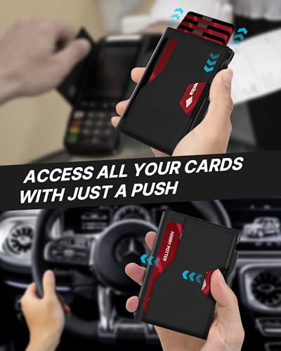 Typecase-Smart-Wallet-for-Men-Metal-Rfid-Blocking-Card-Case-Ultra-Slim-Bifold-Wallet-Magnetic-Card-Holder-9-13-Cards-Capacitiy-Smart-Popup-Wallet-for-Men-with-Money-Clip-Wallet-for-Gifts-Black