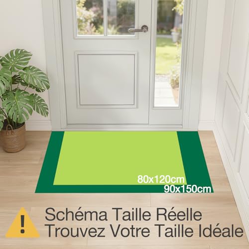 Tapis de porte en jute pour entrée et terrasse, paillasson LUMI 90 x 150 cm