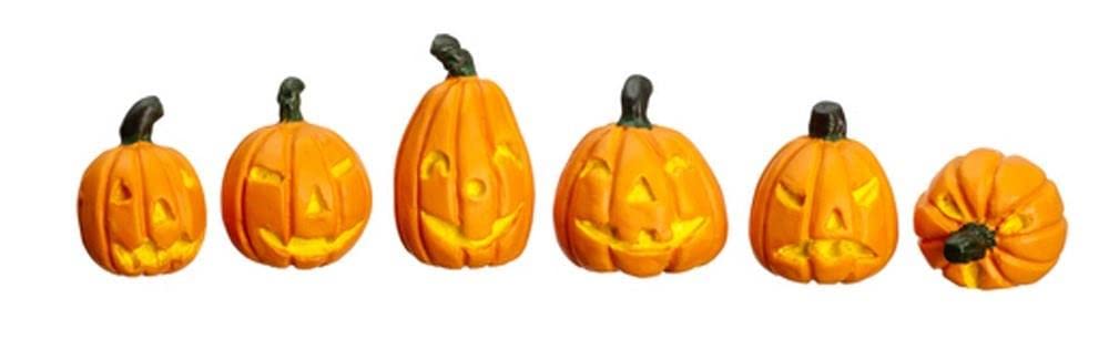 Town Square Miniatures Dollhouse Orange Pumpkins Jack O’Lanterns Miniature Halloween Garden Accessory