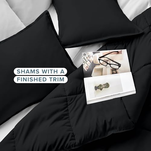 Image of Bare Home Comforter Set - Full Size - Goose Down Alternative - Ultra-Soft - Premium 1800 Series - All Season Warmth (Full, Black)