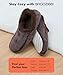 Snoozies Mens Two Tone Fleece Lined Slippers - Comfortable Slippers for Men - Brown - Large