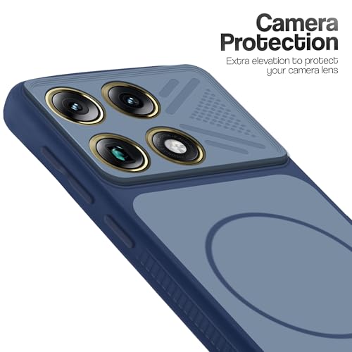 Image of Mr. Case Back Cover for Motorola Signature | Ring Design Protective Case with Camera Cut Protection | Anti Slip Grip | Shockproof Mobile Cover - Blue
