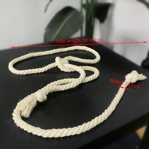 Extra-Long Braid Rope Belt for Women, Adjustable Boho Waist Belt with 2 Hooks, Woven Knot waist chain for Dress, Pant4