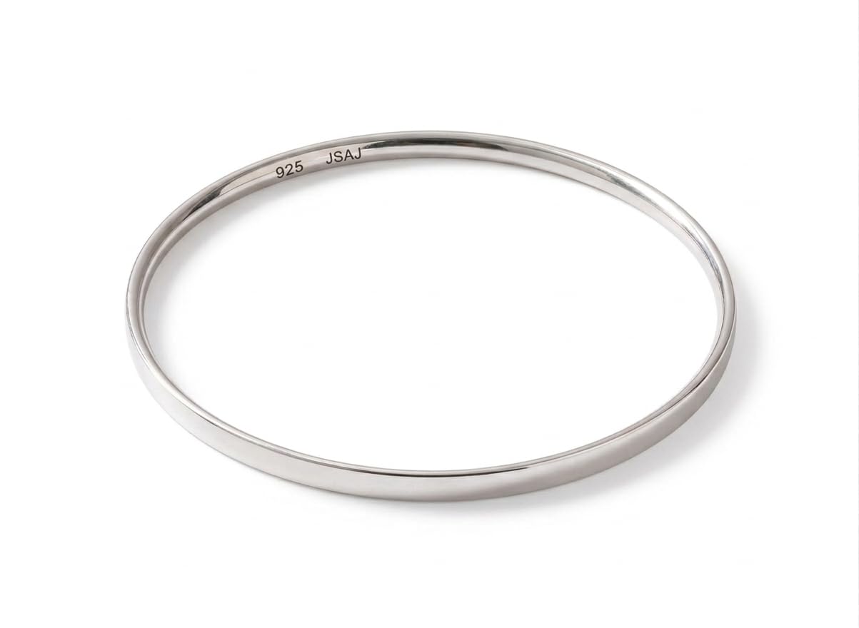 925 STERLING SILVER 3MM WIDTH FLAT BANGLE CHURI UNBREAKABLE DURABLE FOR GIRLS AND WOMENS SIZE-2/2, 2/4, 2/6, 2/8, 2/10-image-46