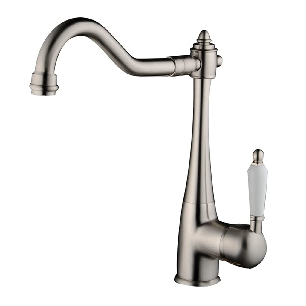 Mitigeur cuisine laiton massif et nickel brossé style moderne