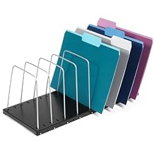 Huron Steel Wire Adjustable Vertical 8-Slot Desk File BinderOrganizer Storage