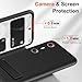 Nijiadi Case for Xreal Beam Pro Phone Case with Glass Screen Protector, [3 Stand Ways] Metal Kickstand/Stand Silicone TPU Slim Fit Protective Cover Case for Xreal Beam Pro - Black