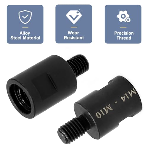 Aoyswuz 2 Stück Winkelschleifer Konverter Adapter Anzug Legierter Stahl M14 auf M10 Gewindekonverter für Winkelschleifer Polierer Bohrer Schnittstelle