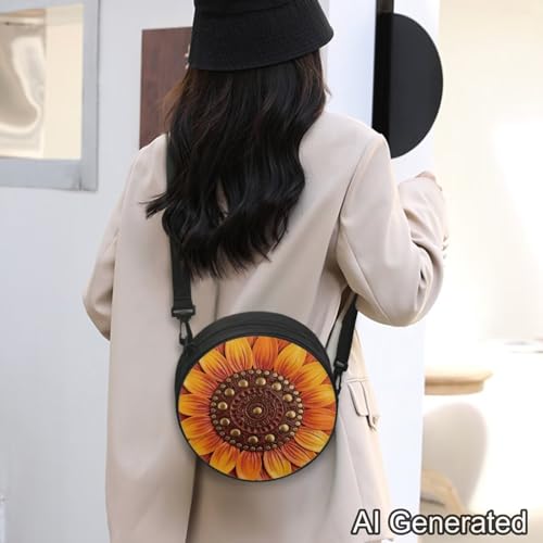 Image of Women Novelty Round Clock Shape Zippered Clock Purses for Women Tote Handbag Shoulder Bag, Gift for Mom Girlfriend