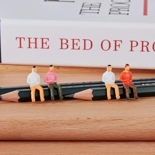 Gejoy 100 Pieces 1:75 Scale Model Trains Architectural Plastic Figurines - Tiny People Sitting and Standing for Miniature Scenes