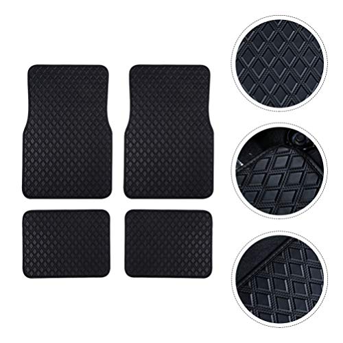 CLISPEED 4Pcs Tapete de Couro para Carro Forros Universais Tapetes de Couro Falso para Carros Anti-D