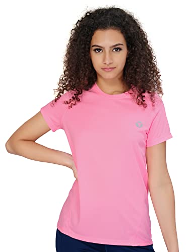 Image of TECHNOSPORT Womens Polyester Regular Fit Crewneck Half Sleeve Shirt Sleeve|WTW105