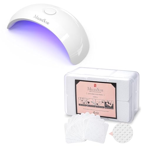 Image of MelodySusie Portable UV LED Nail Lamp for Semi Cured Gel Nail Strips Lint Free Nail Wipes for Gel Nail Polish 1050Pcs Absorbent Soft Non-Woven Nail Tech Art Salon Supplies