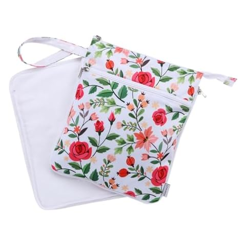 Hi Sprout Breast Pump Bag Wet/Dry Bag with Preparation Place Mat, Waterproof Pump Parts Storage Bag for Moms Pumping at Work or Outdoors(Romantic flowers) Cover