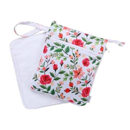 Sac pour tire-lait avec set de table de préparation amovible et motif floral