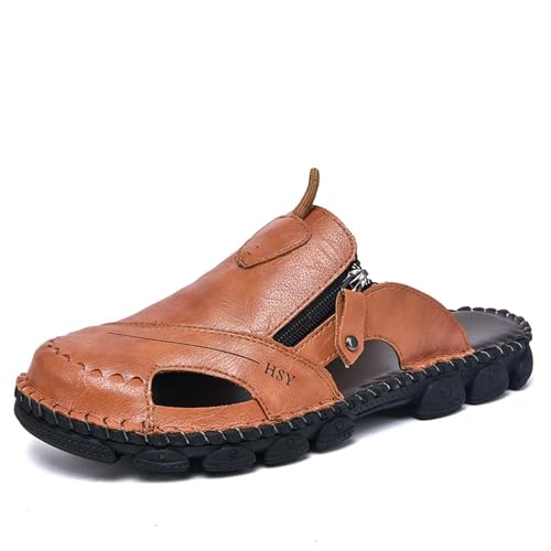 Tongs décontractées bout fermé homme sandales réglables confort