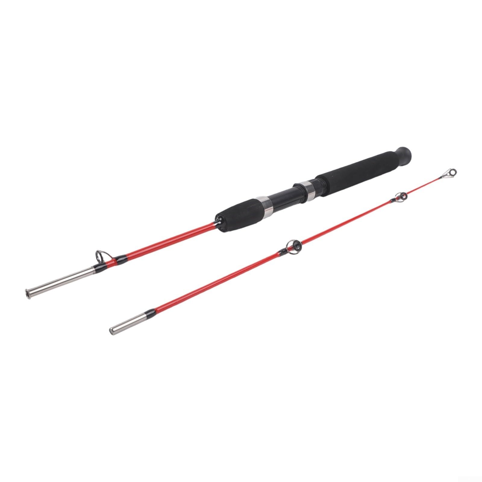 Caña de pescar de 1 m de FRP telescópica, portátil, sensible, diseño suave, ligera, 106,5 g, para pesca al aire libre, rojo y verde