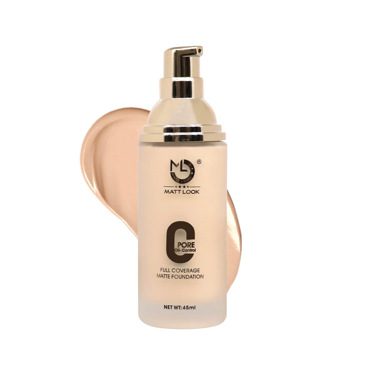 MATT LOOK Zero Pore Oil Control Full Coverage Foundation | Available in 5 shades | 45 ml | Highly blendable formula | No flakiness | Feels like natural skin | Buildable and Blendable - Light-image-16