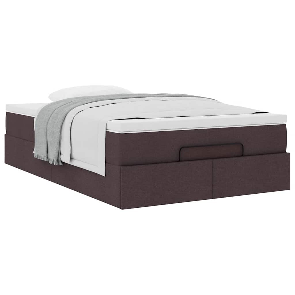 Letto a pouf marrone scuro, 120 x 200 cm, con molle insacchettate, materasso idraulico, comfort per camera dei ragazzi, camera degli ospiti
