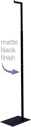 Miniatura 3 de Only Garment Racks 2204 Estante de exhibición de ropa individual con acabado negro mate, altura ajustable de 49 a 78 pulgadas, estante de exhibición