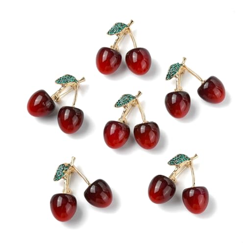 Broches cerise rouge 3D pour égayer un sac à dos d'école ou une veste en jean