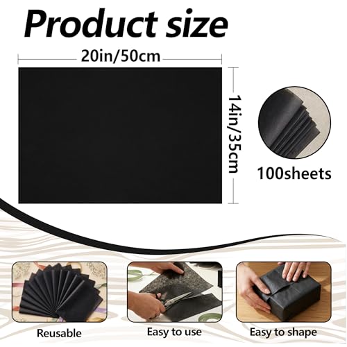 Image of Bobobag 100 Sheets Black Tissue Paper, 20 inchX14 inch Matte Black Tissue Paper for Gift Bags Halloween Gift Wrapping, Holiday Decoration & Arts Craft