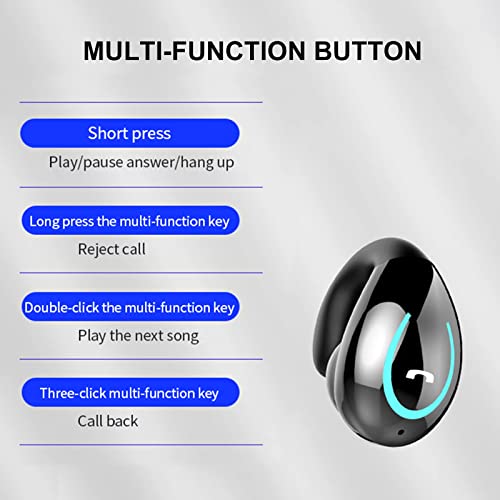 Open Ear Headphones Wireless Earbuds Bluetooth Sport Headset Single Mini Earpiece Tiny Ear Buds Discreet Microphone Waterproof Lightweight Long Battery Life For Running Workout Android Ios Black #TOP6