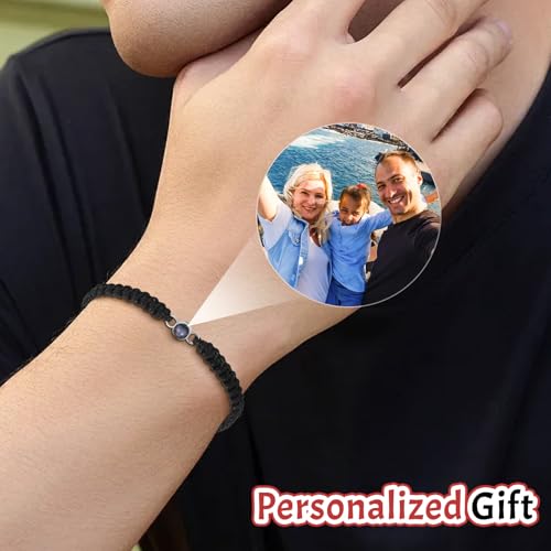 Custom Bracelet with Picture Inside, Personalized Photo Projection Bracelets Adjustable Length Women's Identification Bracelets, Relationship Love Anniversary Memorial Gifts For Girlfriend Boyfriend2