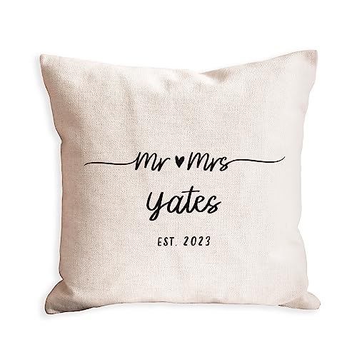 Personalized wedding gift cushion | Mr & Mrs anniversary throw cushion | home decor