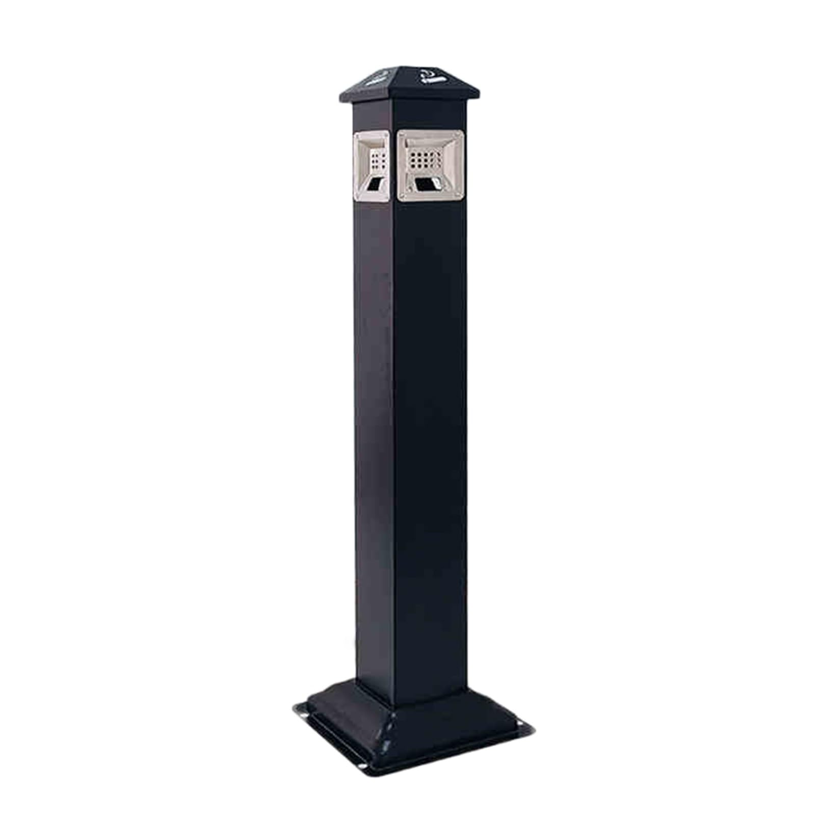 47.24-inch Freestanding Cigarette Butt Collector, Stand-Up Trash Can (with Key), Removable, Suitable For Public Smoking Areas(Black)