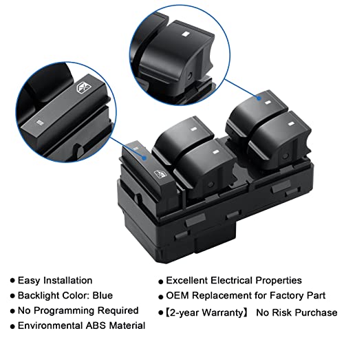 Driver Side Master Power Window Switch For Chevy Silverado Gmc Sierra Traverse Hhr Yukon Buick Replaces# 25789692 20945129 25951963 #TOP4